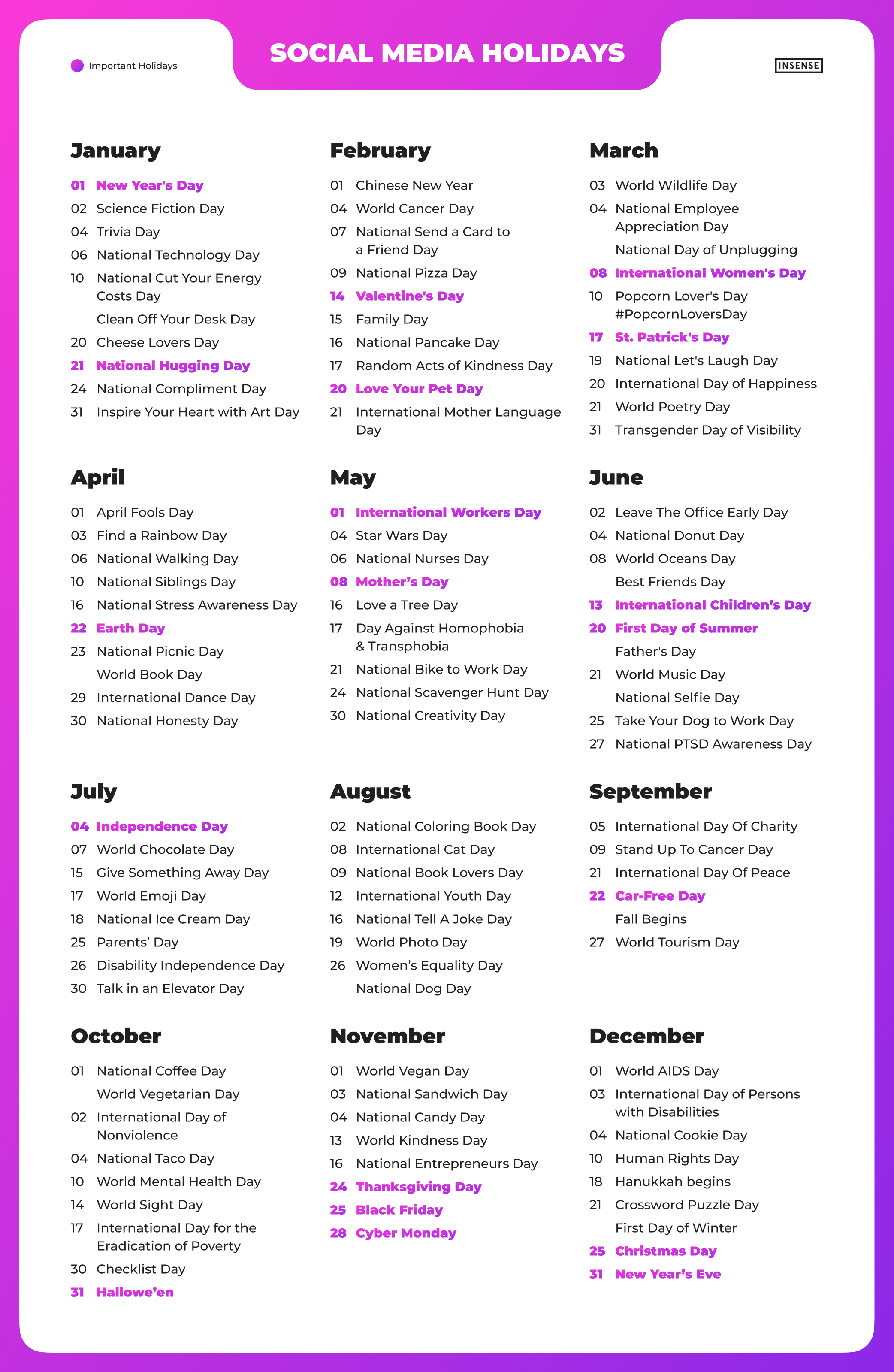 The Must Have 2022 Social Media Calendar